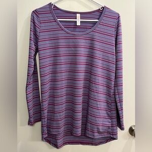 LulaRoe Striped Purple and Pink Women's Top, size small